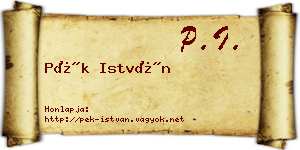 Pék István névjegykártya