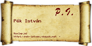 Pék István névjegykártya